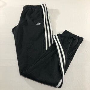 Adidas Boy’s Black Climalite Track Pants with White Stripes Size Small